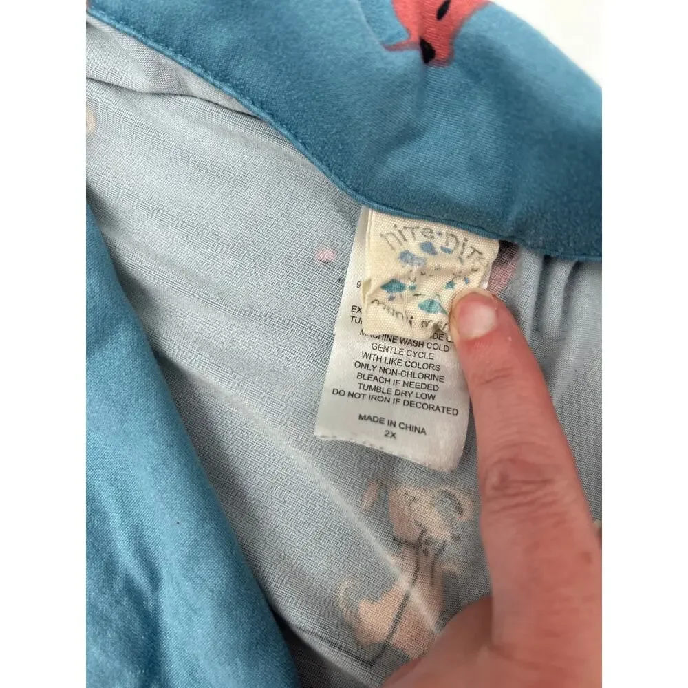 Nite Nite by Munkie Munkie 2X Blue Dog Print Pajama Set Soft Stretch PJ Set